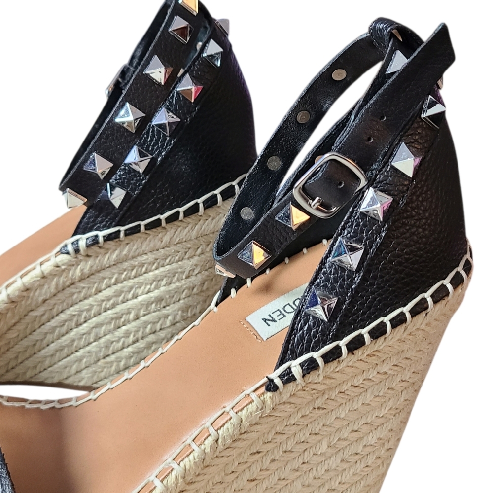 STEVE MADDEN | PRESTO LEATHER | WEDGE ESPADRILLES | SIZE 8.5 - Picture 4 of 10